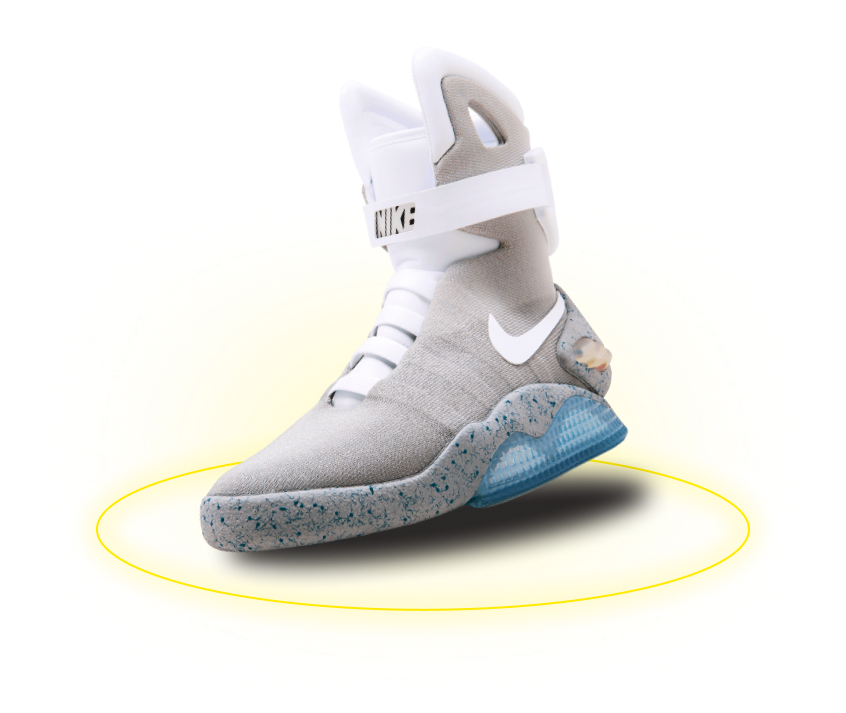 кроссовок Nike Air Mag с желтым кольцом под подошвой