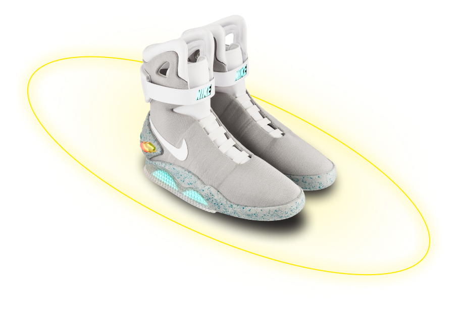 пара кроссовок Nike Air Mag вид с верху